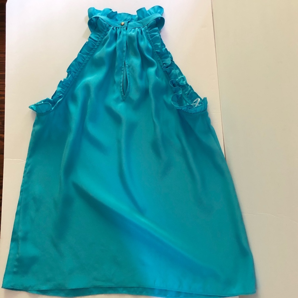 Alice & Trixie | Silk Halter Top Ruffle Pleats - Picture 2 of 6